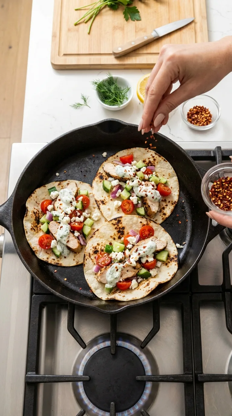 Grilled Mediterranean Chicken Tacos step 13
