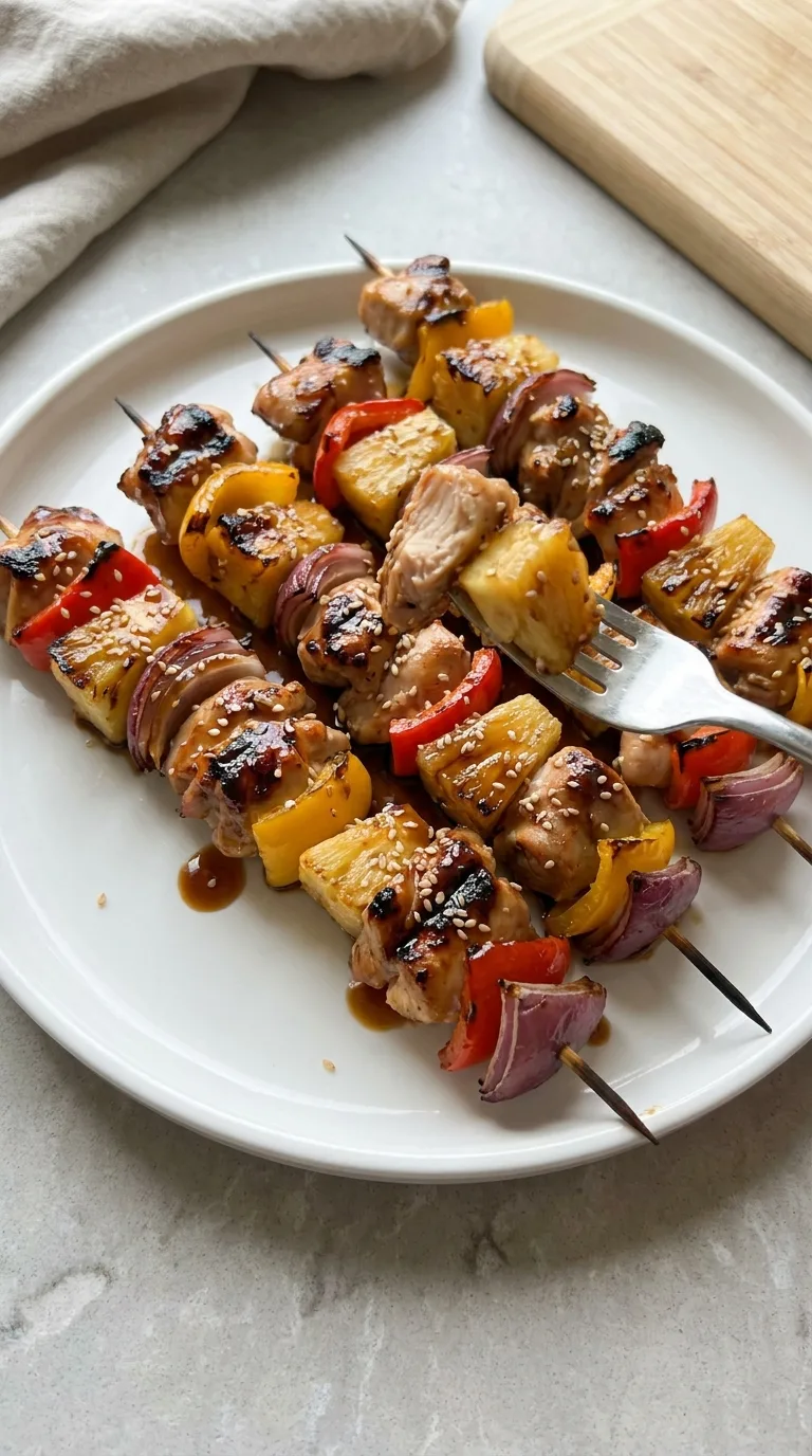 Hawaiian Chicken Skewers with Pineapple and Peppers step Final