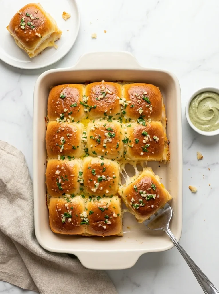 Hawaiian Roll Grilled Cheese with a Buttery Garlic Topping full finished recipe