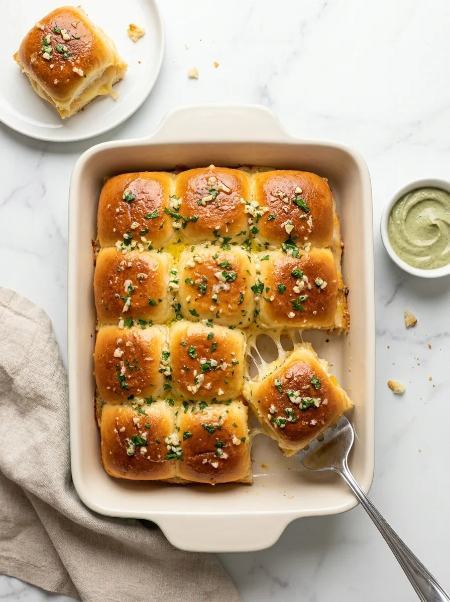 Hawaiian Roll Grilled Cheese with a Buttery Garlic Topping featured image