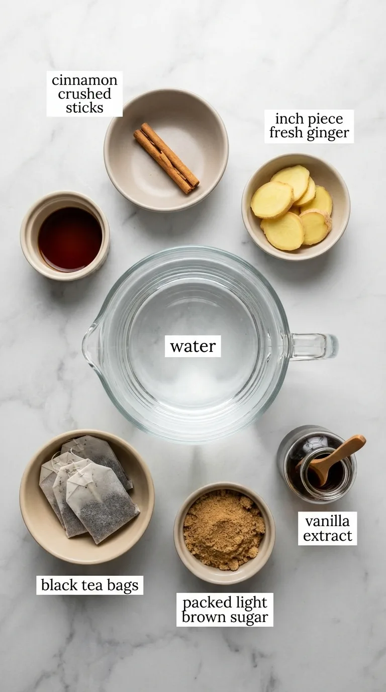 Homemade Chai Concentrate with Warming Spices ingredients