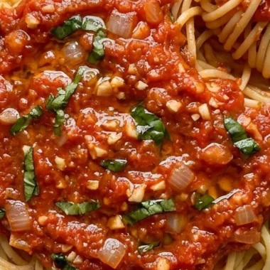 Homemade Spaghetti Sauce with Fresh Tomatoes finished recipe