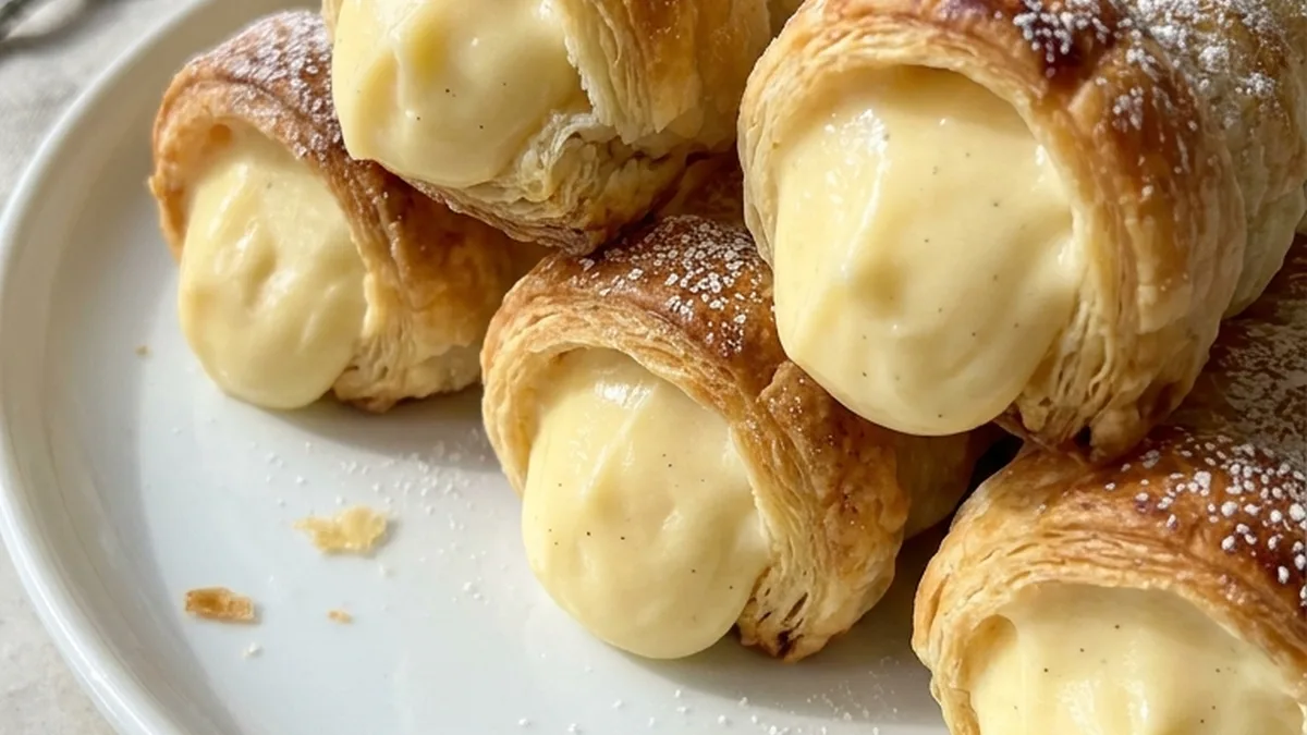 Italian Cannoncini Treats with Vanilla Pastry Cream finished recipe