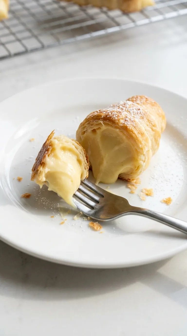 Italian Cannoncini Treats with Vanilla Pastry Cream final dish