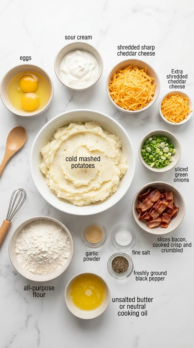 Loaded Cheesy Potato Waffles ingredients