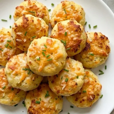 Mashed Potato Cheese Puffs with Cheddar and Parmesan finished recipe
