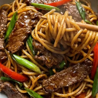 Mongolian Noodles finished recipe