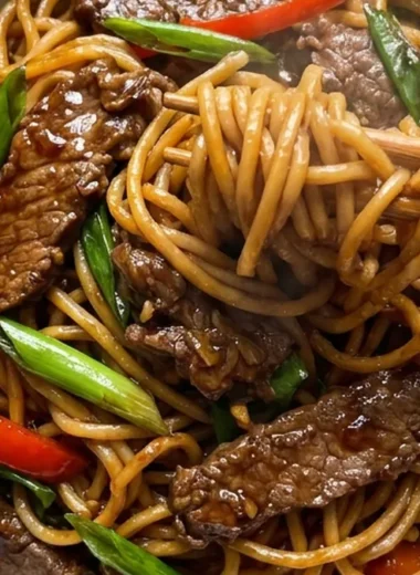 Mongolian Noodles finished recipe