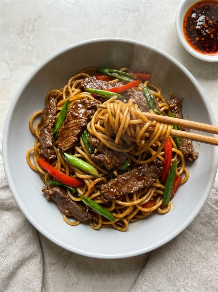 Mongolian Noodles full finished recipe