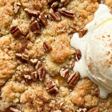 Peach Dump Cake finished recipe