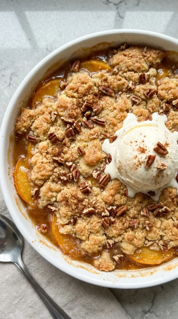 Peach Dump Cake full finished recipe