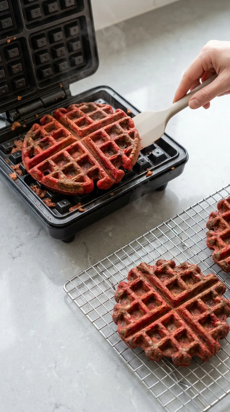 Red Velvet Marble Waffles step 10