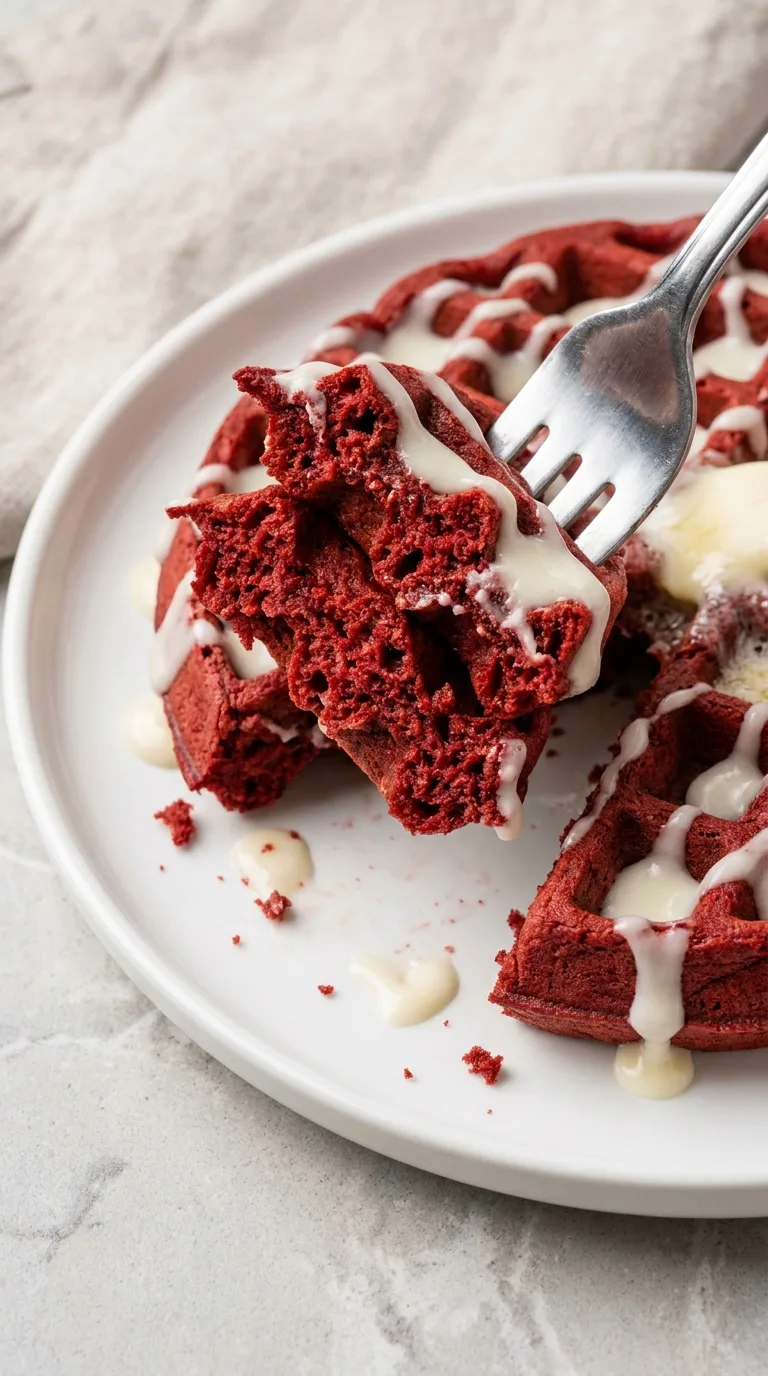 Red Velvet Waffles final dish