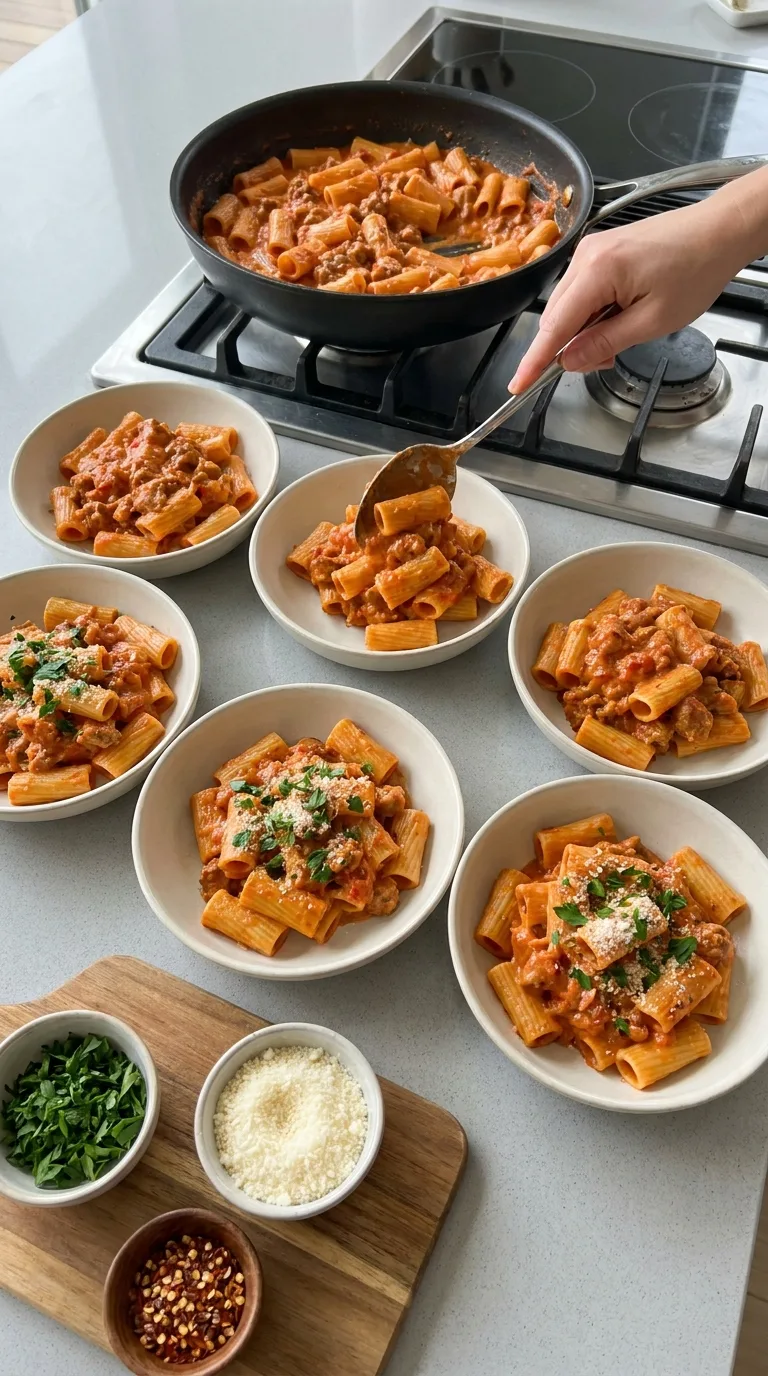 Rigatoni with Sausage in Creamy Tomato Sauce step 15