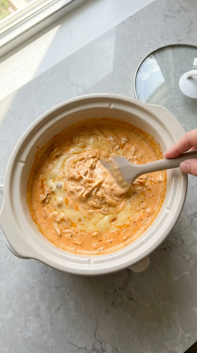 Slow Cooker Buffalo Chicken Rotel Dip step 9