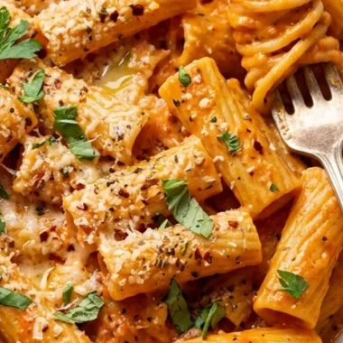 Spicy Rigatoni Pasta finished recipe