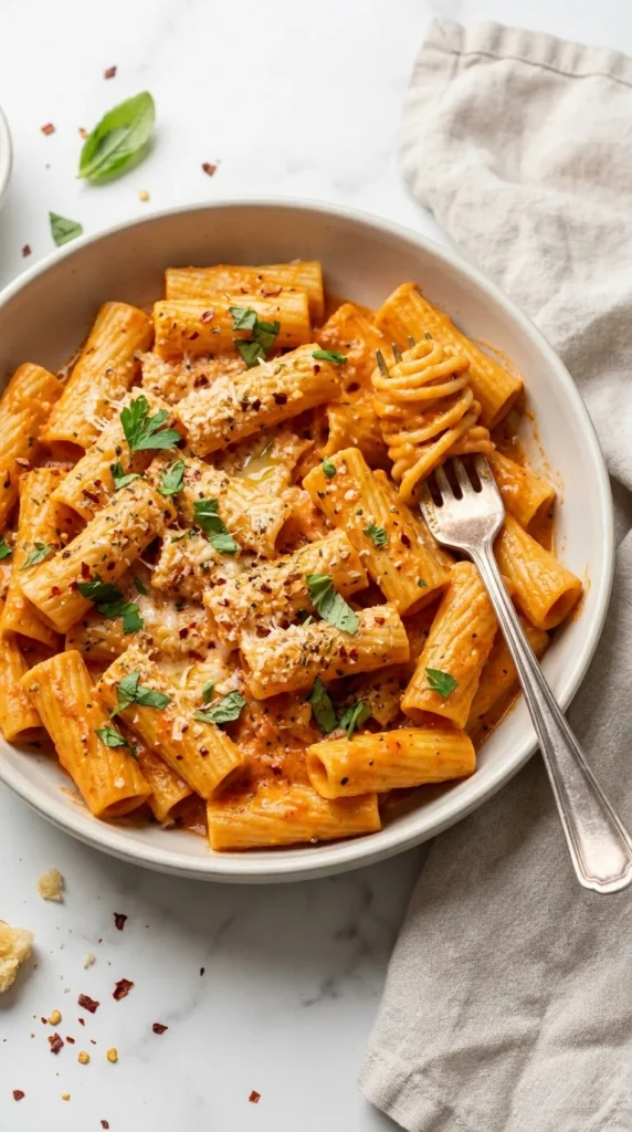 Spicy Rigatoni Pasta full finished recipe