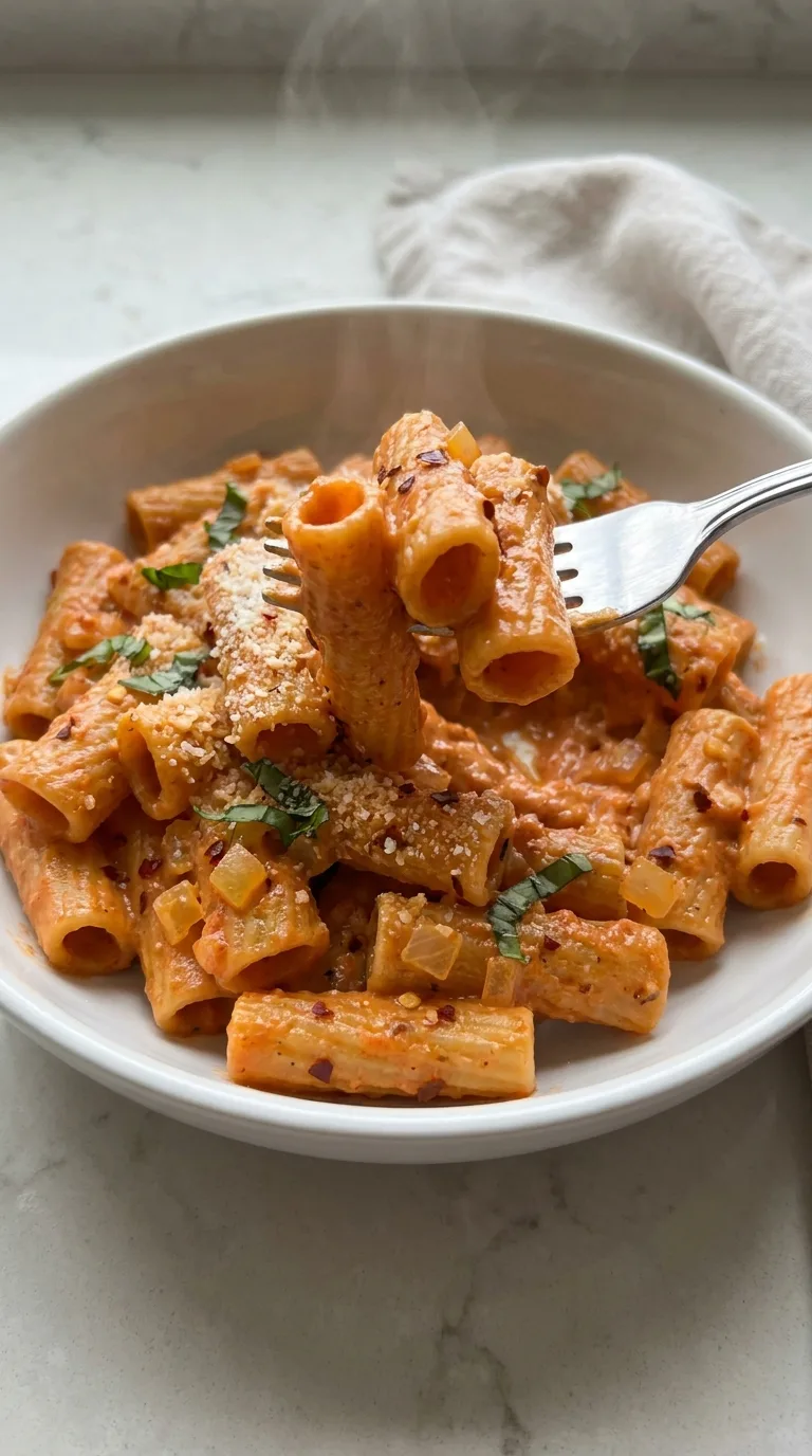 Spicy Rigatoni Pasta - Delicious Texture