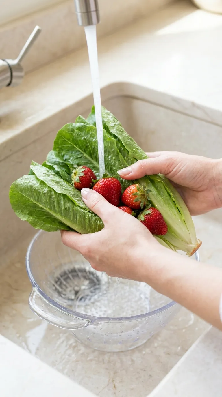 Strawberry Romaine Feta Salad with Balsamic Vinaigrette step 1