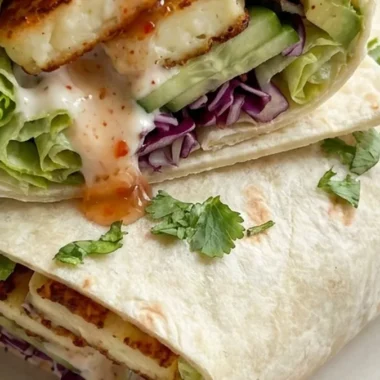 Sweet Chili Halloumi Wraps finished recipe
