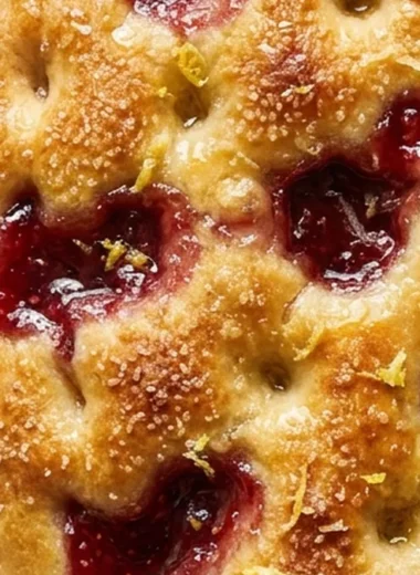 Sweet Focaccia with Raspberry Jam finished recipe