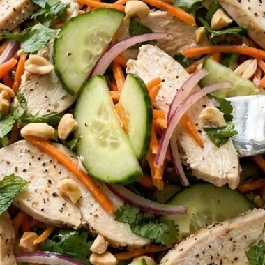 Thai Cucumber Salad with Chicken finished recipe
