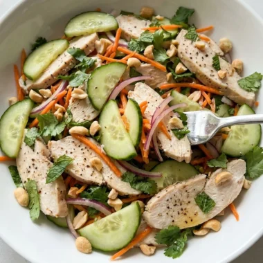 Thai Cucumber Salad with Chicken finished recipe