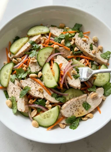 Thai Cucumber Salad with Chicken finished recipe