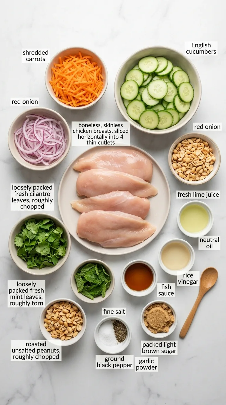 Thai Cucumber Salad with Chicken ingredients