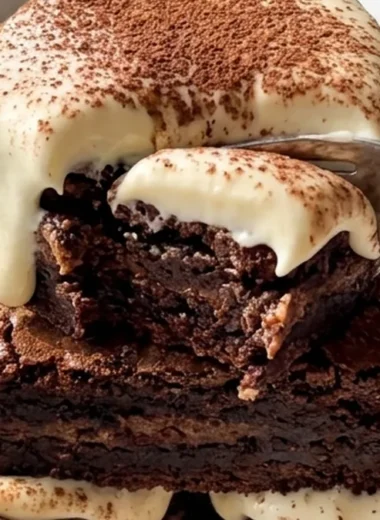 Tiramisu Brownies with Mascarpone Cream finished recipe