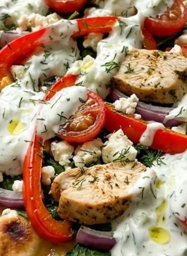 Tzatziki Chicken Veggie Naan Pizza finished recipe