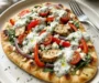 Tzatziki Chicken Veggie Naan Pizza