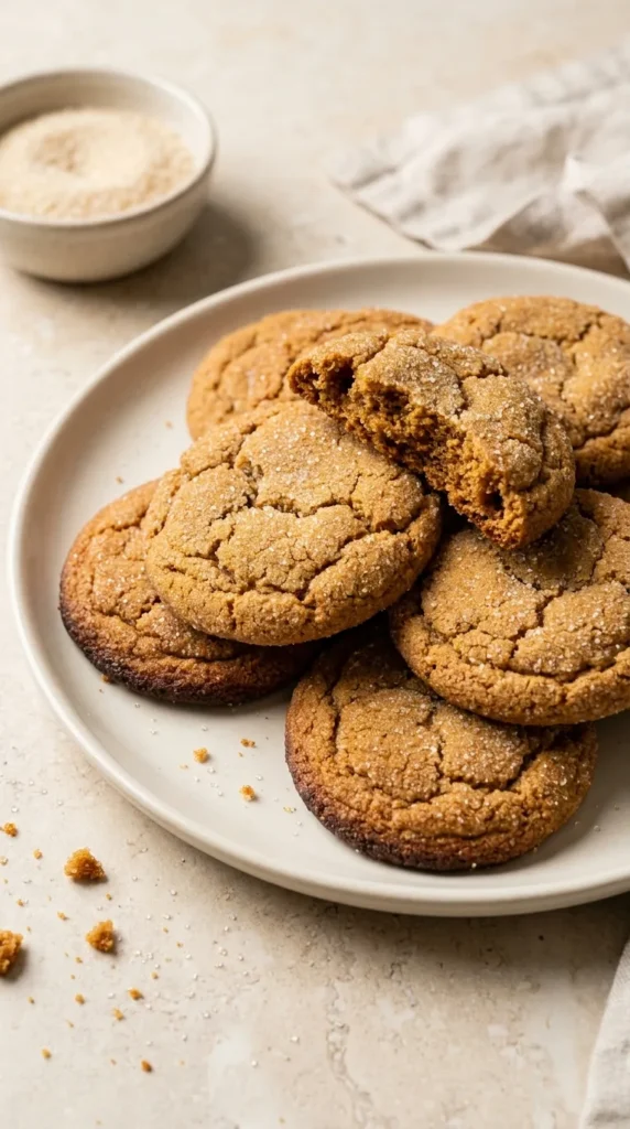 Apple Cider Gingersnap Cookies full finished recipe