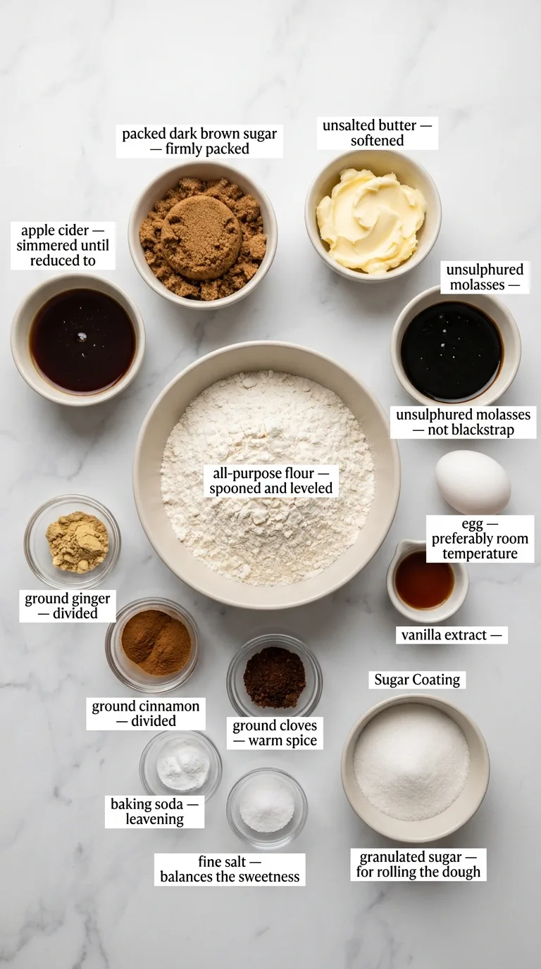 Apple Cider Gingersnap Cookies - Preparation Phase