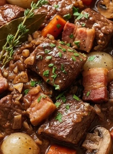 Beef Bourguignon finished recipe