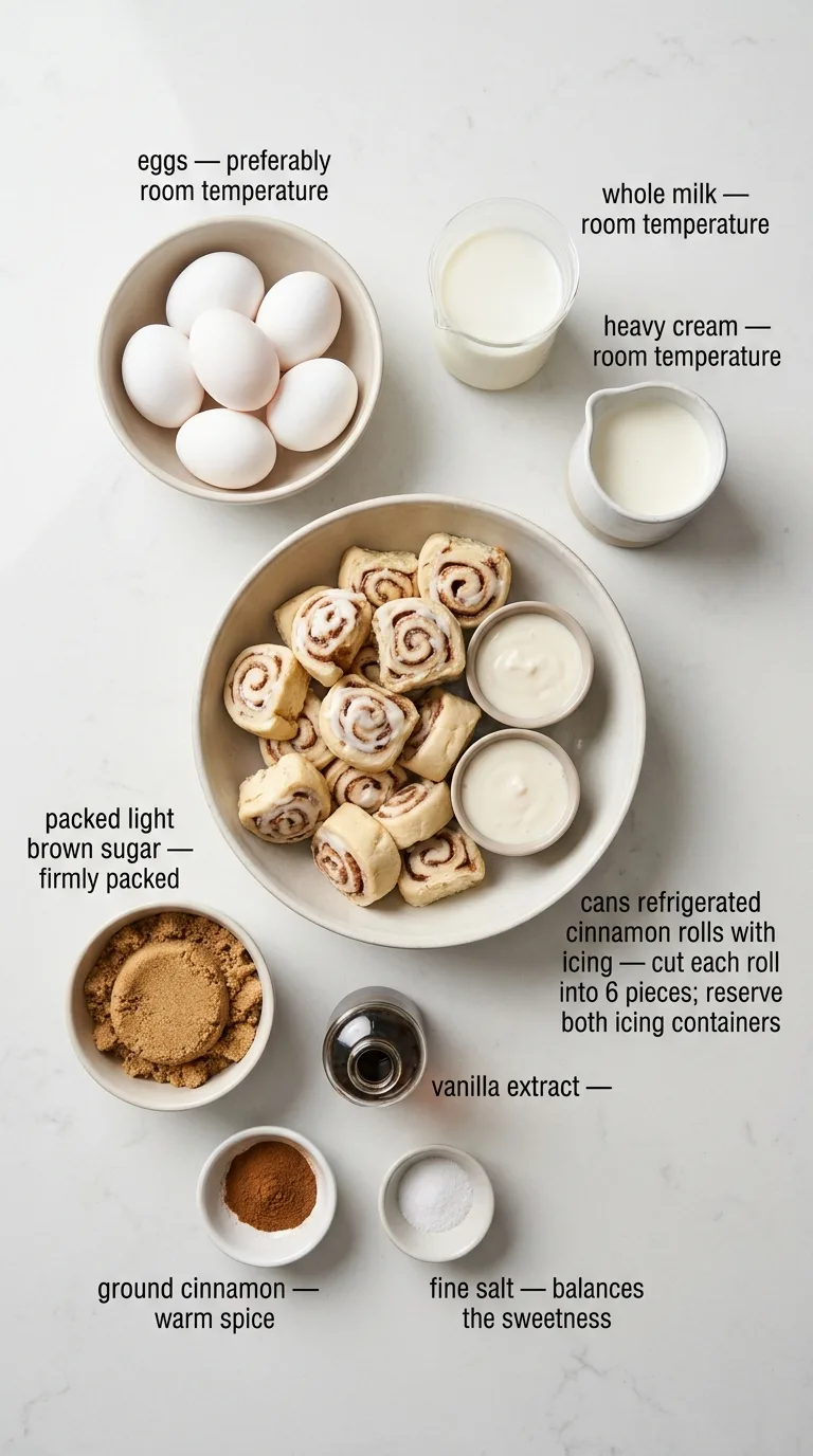 Breakfast Cinnamon Roll Casserole - Preparation Phase