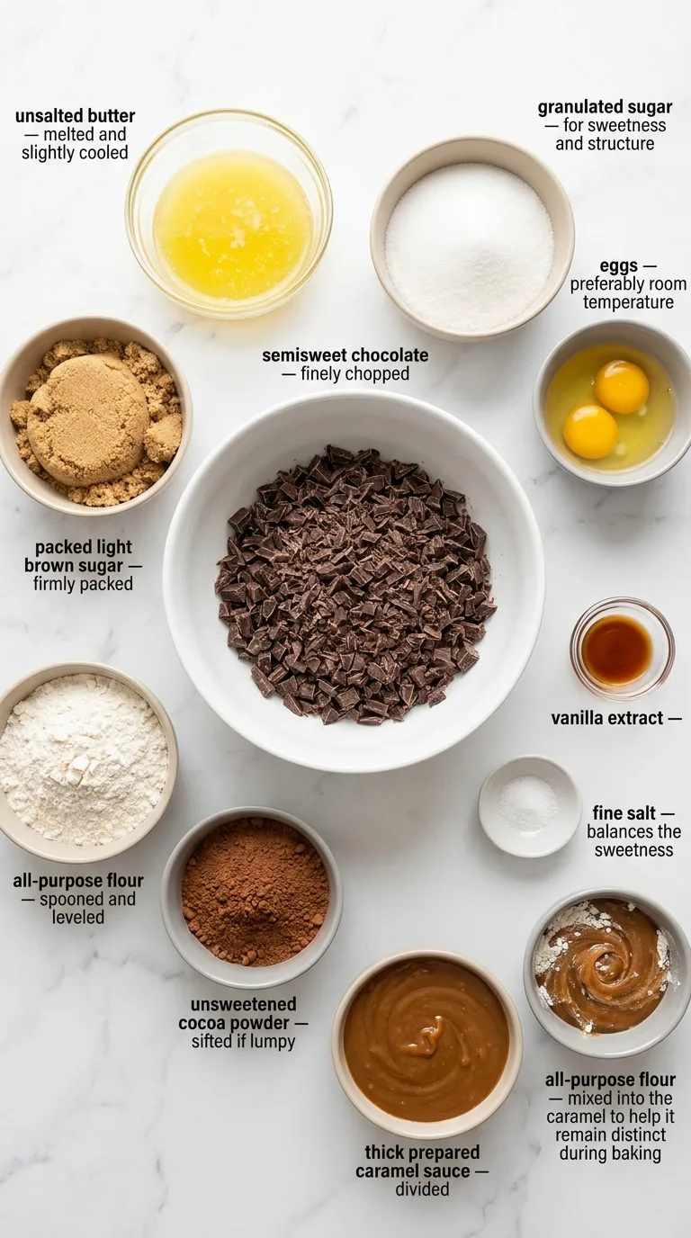 Caramel Swirl Brownies - Preparation Phase