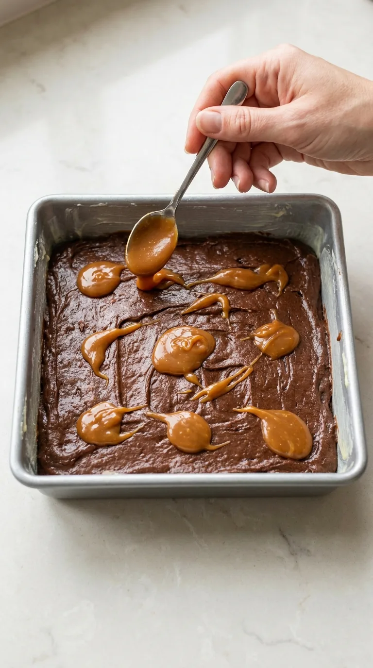 Caramel Swirl Brownies - Process Step