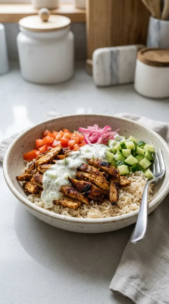 Chicken Shawarma Bowl full finished recipe