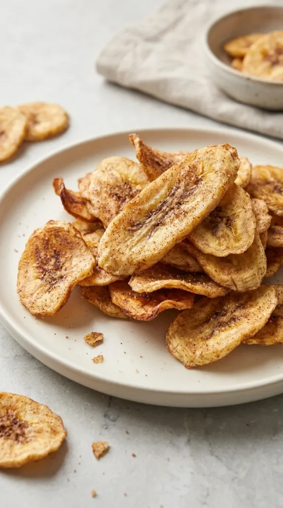 Cinnamon-Sugar Air Fryer Banana Chips full finished recipe