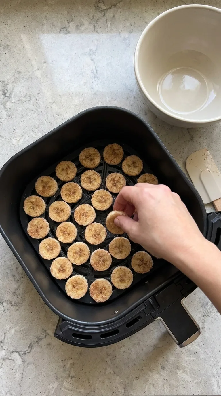 Cinnamon-Sugar Air Fryer Banana Chips - Final Result