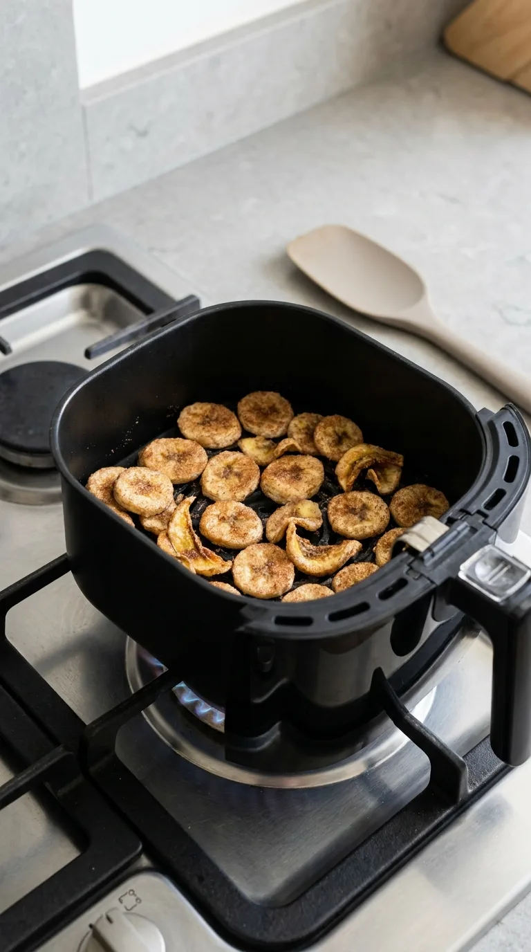 Cinnamon-Sugar Air Fryer Banana Chips - Process Step