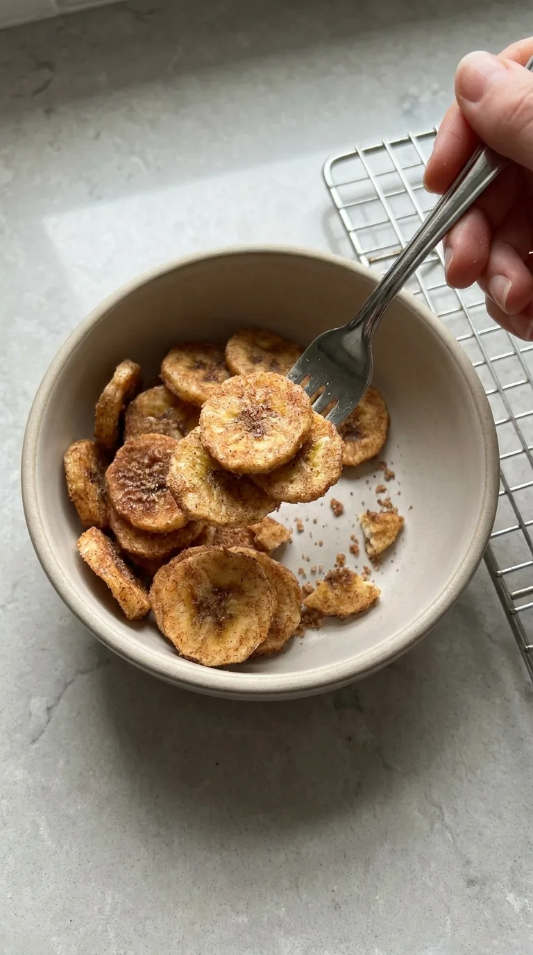 Cinnamon-Sugar Air Fryer Banana Chips - Delicious Texture