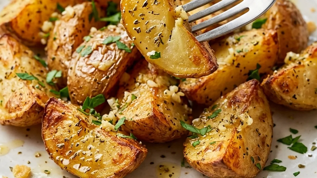 Crispy Greek Lemon Potatoes finished recipe