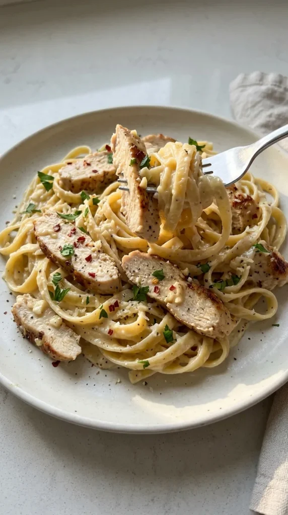 Garlic Chicken Pasta full finished recipe