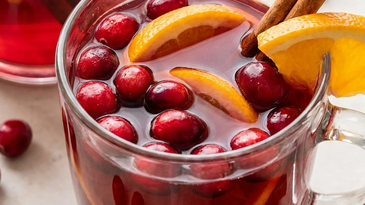 Hot Spiced Cranberry Cider finished recipe