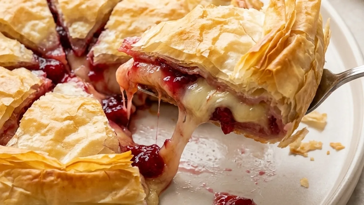 Layered Phyllo Pastry with Brie and Cranberry