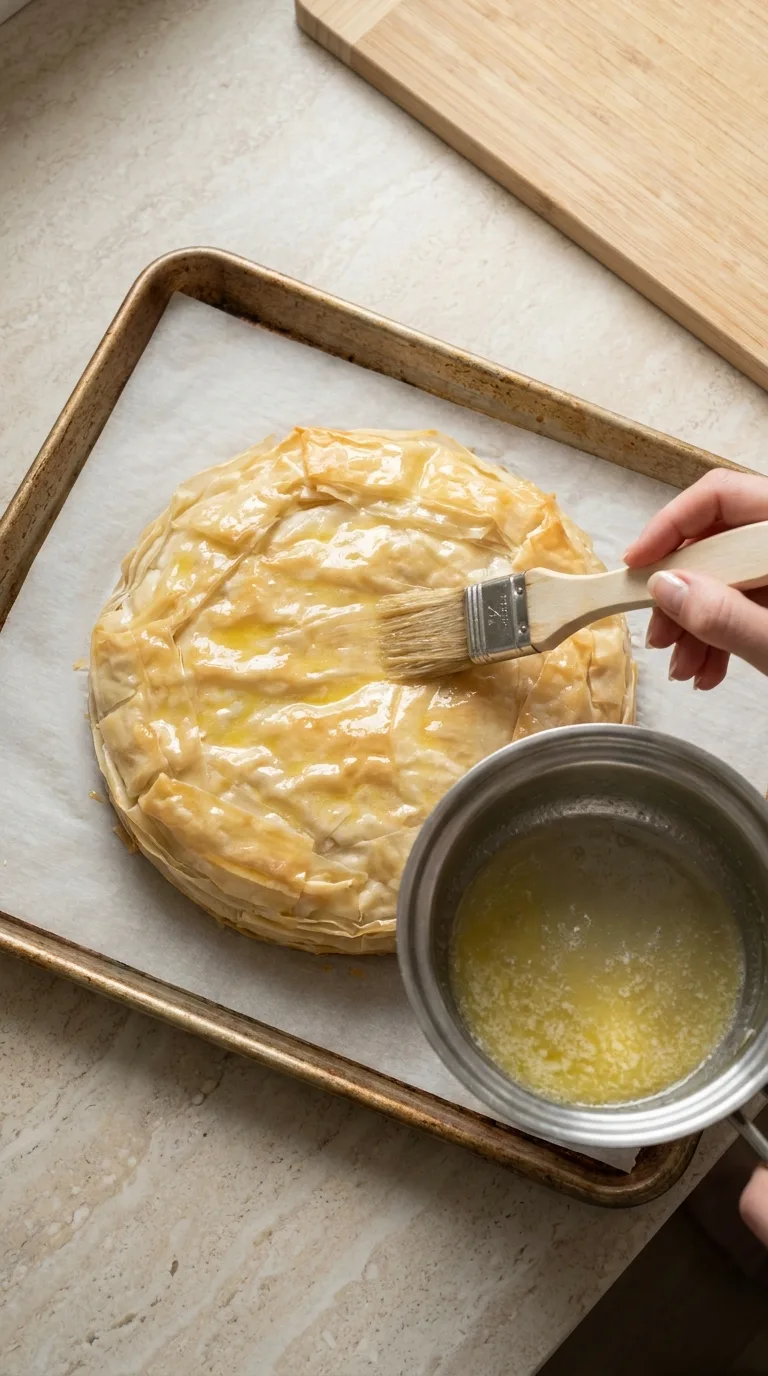 Layered Phyllo Pastry with Brie and Cranberry - Ingredients Layout