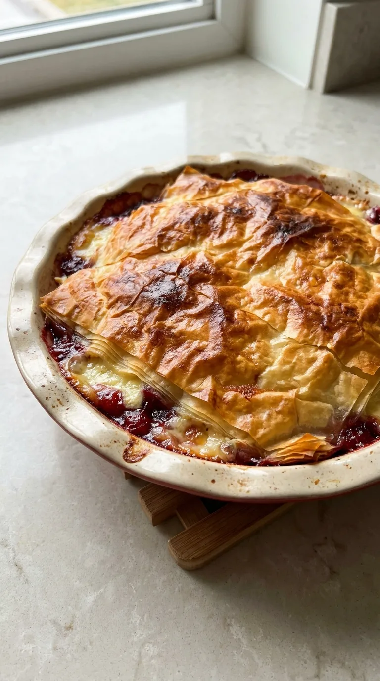 Layered Phyllo Pastry with Brie and Cranberry - Final Result