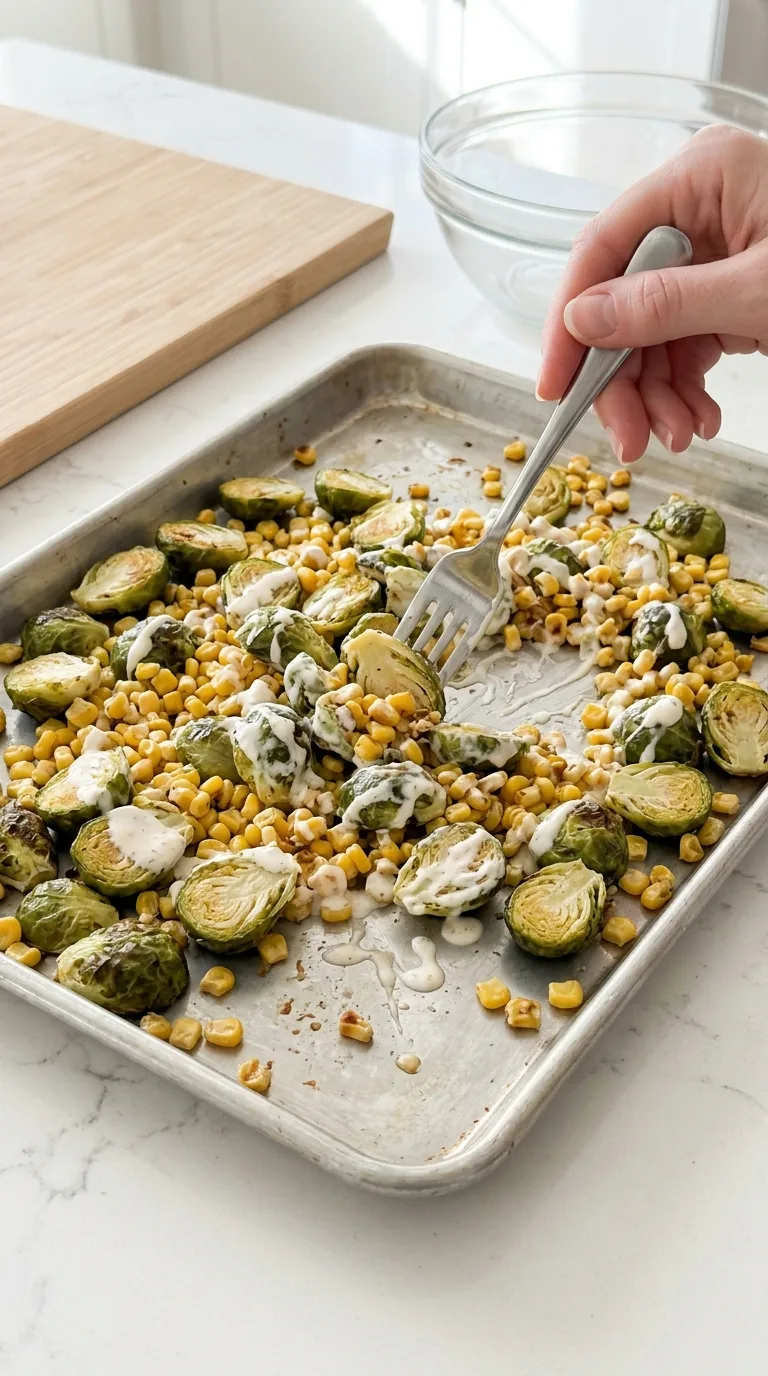 Mexican Street Corn Brussels Sprouts step 8